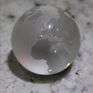 Tiffany & Co. Crystal Globe Retired Paperweight